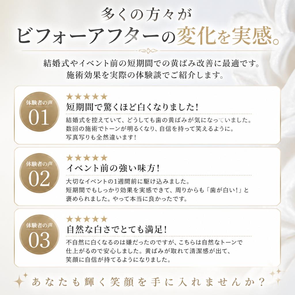 黄ばみ改善の実績